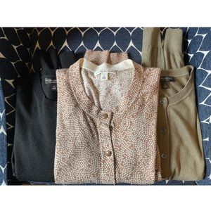 Banana Republic lot of 3 Cardigan Sweaters Cotton Silk Cashmere Wool Size Small